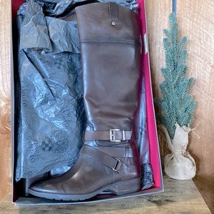 Vince Camuto Leather Brown below the knee boot Size 8